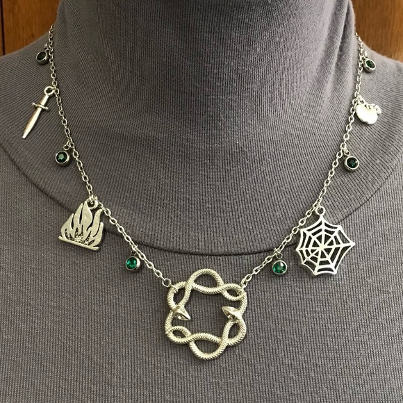 "Loki: God of Mischief" Norse Mythology Handmade Necklace Snakes Fire Spiderweb - Picture 7 of 16